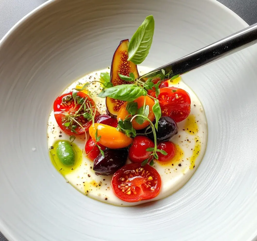 Tomates et panna cotta