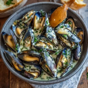 Moules au roquefort